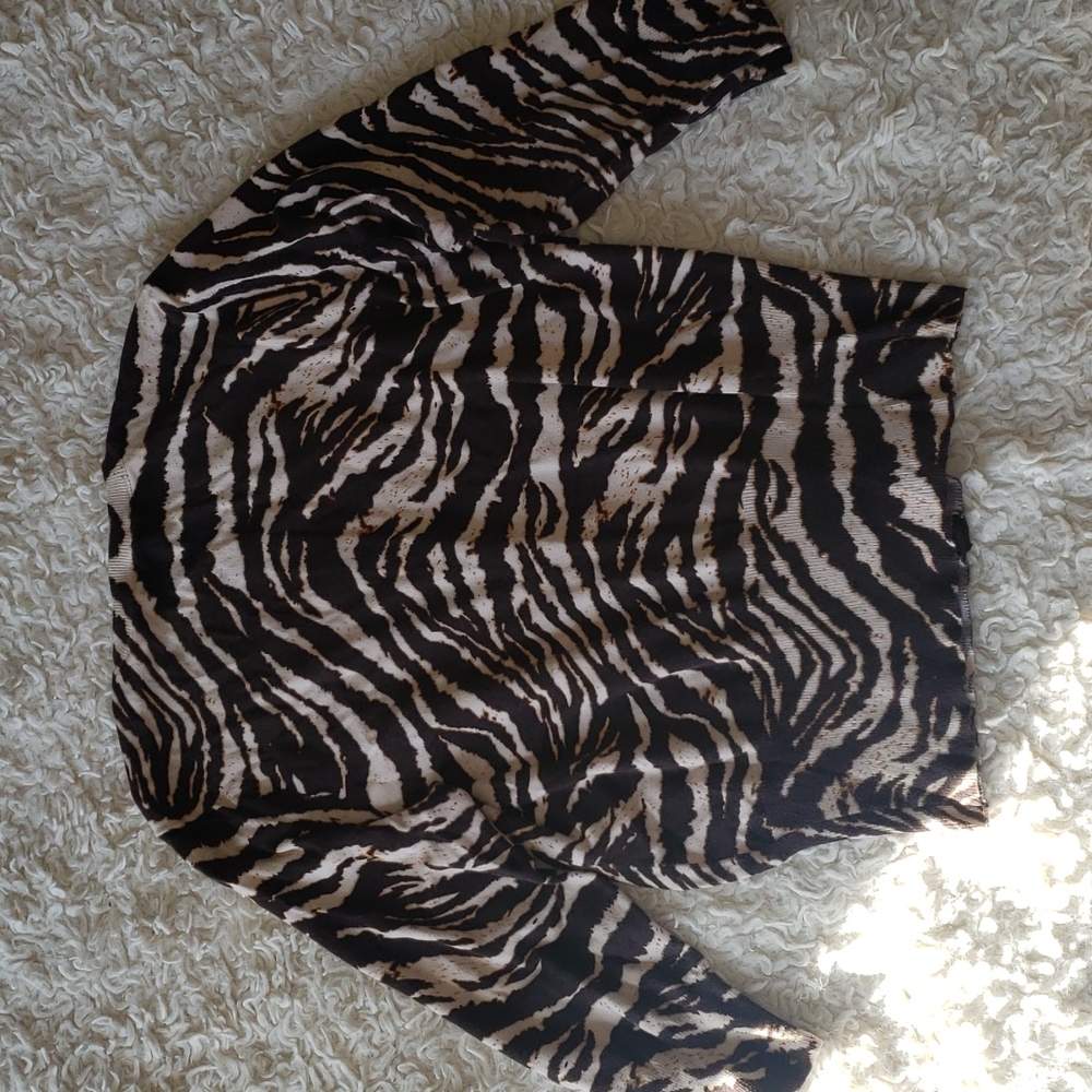 Jones New York Sport Brown Cream Zebra Print 3/4 Sleeve XL - Picture 6 of 8
